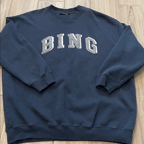 Anine Bing Navy Oversized Crewneck Sz XS A-08-5205-420 - Picture 5 of 14